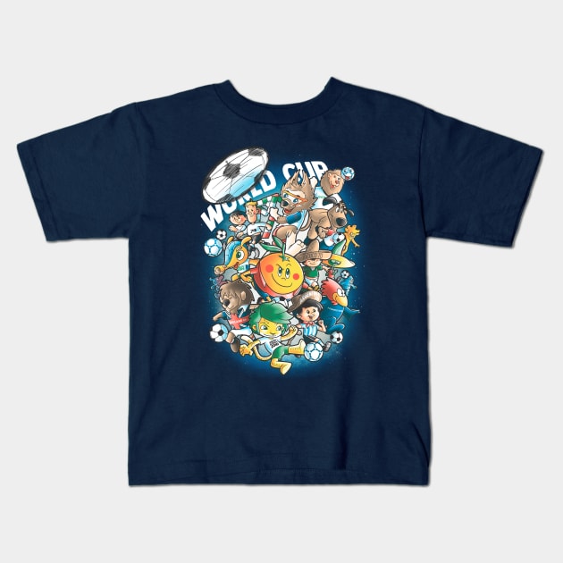 World cup Kids T-Shirt by Cromanart